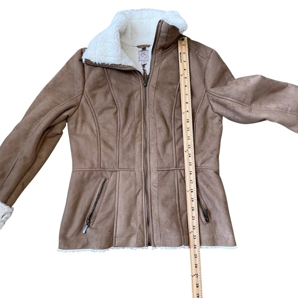 Faux Suede Jacket Sherpa Lined Cozy Warm Winter Coat Women's Size Medium‎ - Picture 4 of 7